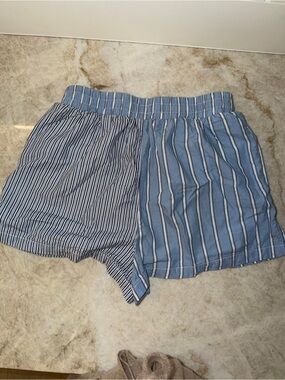 Striped Blue Cotton Poplin Boxer Shorts